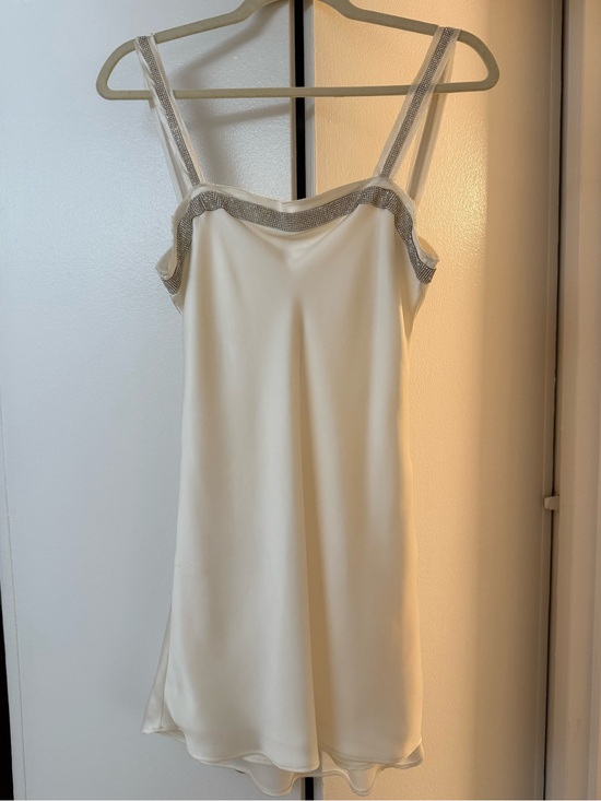 Zara Dresses & Skirts - Zara white satin diamond mini dress size small